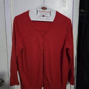 Audrey & Grace Vibrant Red Women's Cardigan